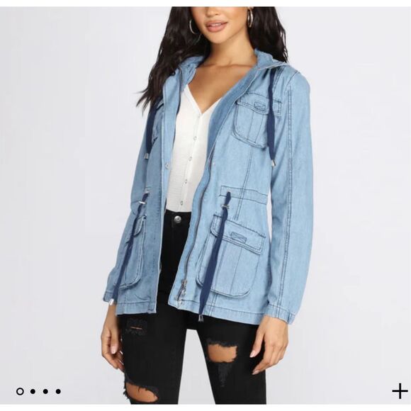 Ashley Vintage charm Windsor Carpe Denim Anorak jacket size medium - Picture 2 of 13